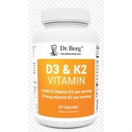 Ready Stock  Dr. Berg's D3 & K2 Vitamin - 60 capsules D3K2 Dr Berg [EXP:6/2025]