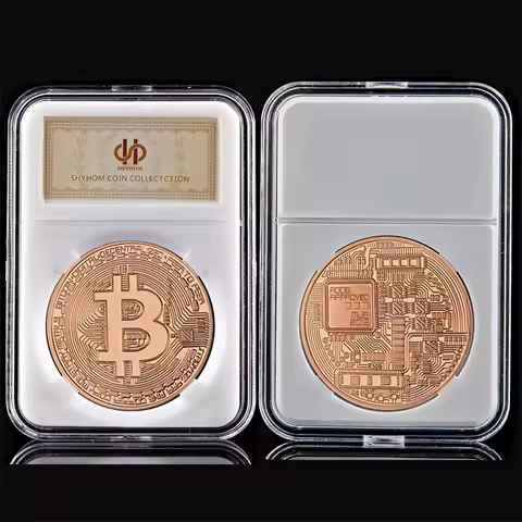 Bitcoin Collectible Copper BTC Coin Collection Physical Casascius Bit BTC Commemorative Coin Gift