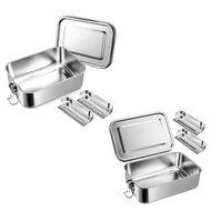 Bento Box Stainless Steel Lunch Box for Teens Metal Bento Box with 2 Flexible Compartments Lunch Box