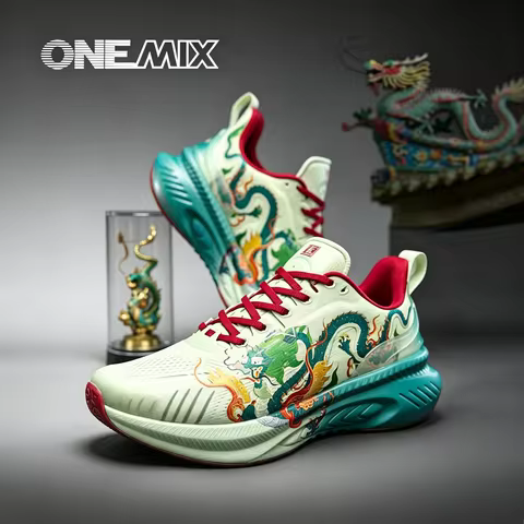 ONEMIX Limited‑Edition Azure Dragon Cushioning Running Shoes For Men Running Sneakers Lightweight Sp
