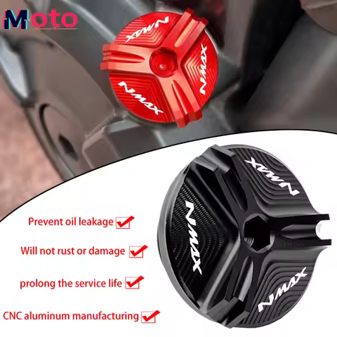 With ''LOGO'' NMAX Fit For NMAX125 NMAX155 NMAX 150 Motorcycle Fashion Accessories CNC Engine Oil Fi