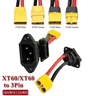 XT60/XT90 to C14 3pin Power Socket Wire10AWG/12AWG Male Female Battery Car Charging Connector New En