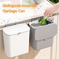 แขวนถังขยะสามารถสำหรับตู้ครัวประตูติดผนังถังขยะสามารถที่มีฝาปิดตะกร้าขยะห้องน้ำห้องน้ำถังขยะ9L ความจุขนาดใหญ่