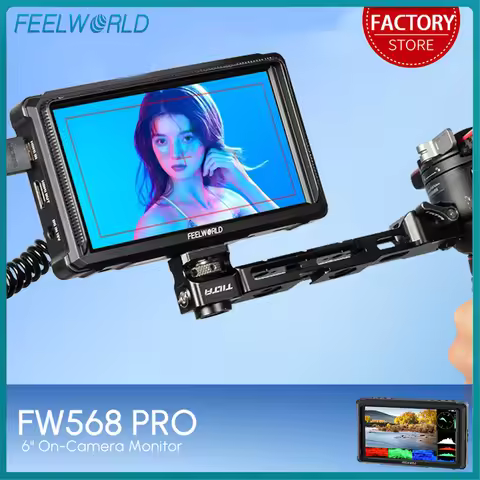 FEELWORLD FW568 PRO 6 Inch 1920X1080 IPS 1200nit Camera Field DSLR Monitor 3D LUT 4K 60Hz HDMI In Ou
