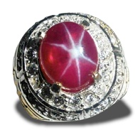 ( BISA COD ) CINCIN BATU AKIK NATURAL AMERIKA STAR RUBY CRYSTAL