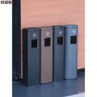 QM-8💖Outdoor Stainless Steel Cigarette Head Trash Can Cigarette Butt Column Outdoor Vertical Ashtray Floor Smoking Area