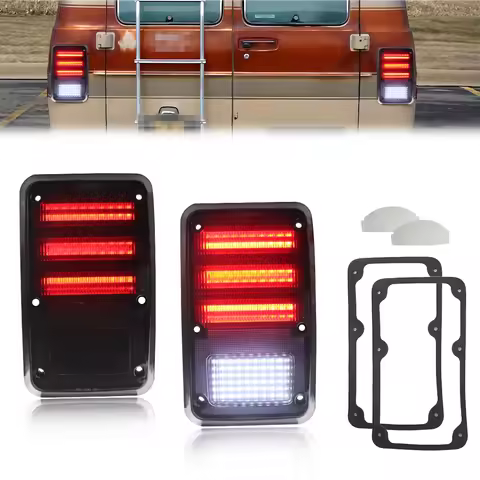 2Pcs For 1978-1993 Dodge B100 B150 B200 Plymouth PB100 PB150 PB200 Rear Tail Light Brake Light Backu