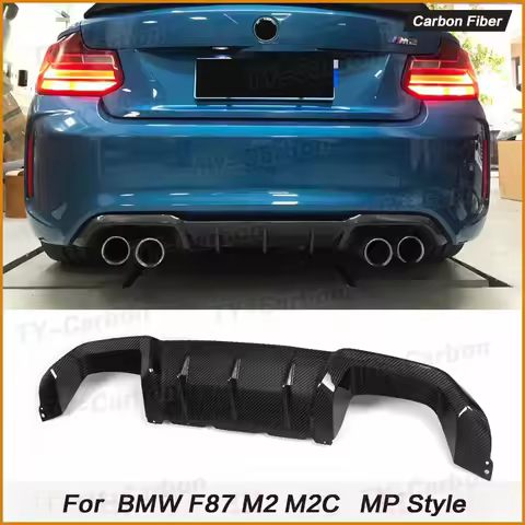 Real Carbon Fiber Car Rear Diffuser Lip For BMW F87 M2 M2C Competition 2015-2018 Car Rear Bumper Dif