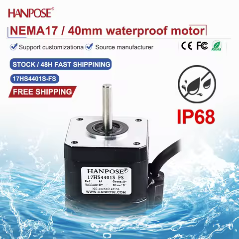 NEMA17 17HS4401S-FS Waterproof Stepper Motor 0.4N.m 1.5A 3D Printing Accessories Motor Manufacturer 