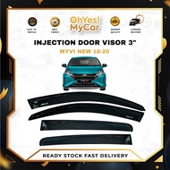 PERODUA MYVI VISOR DOOR 2018 - 2020 CAR DOOR VISOR INJECTION GLOSSY BLACK CAR ACCESSORIES