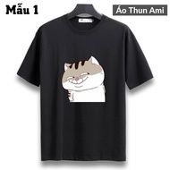 ️Extremely Big Belly Ami Cat T-Shirt "CUTE" Black Model (Ami Cat)