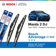 Bosch Advantage U Hook Wiper Set for Mazda 2 Hatchback DJ 3rd Gen (22"/17")