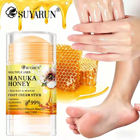 SUYARUN Manuka Honey Foot Cream Stick - Exfoliating & Moisturizing, Heel Crack Repair, Dry Skin Care