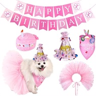 Dog Birthday Party Supplies Dog Hat Bandana Banner Dog Tutu and Birthday Cake Dog Party Decorations
