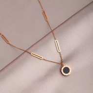 Kalung Titanium Wanita Liontin Mata Hitam