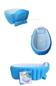 แบบพกพา Inflatable Bath Tub สําหรับเด็ก ปั๊มลมมือ WARM และ Cool พับเด็กเล่นอ่างอาบน้ํา 98X65X28 ซม.
