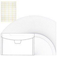 60 Pack 5x7 Clear Plastic Envelopes for Cash Photo Paper Document Card Storage Small Money Saving Ho