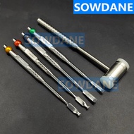 Dental Ochsenbein Chisel Tooth Bone Knife Bone Mallet Hammer Tool Set Dental Implant Scraper Oral Su