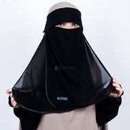 Alsyahra Exclusive Niqab Poni Hijrah Sifon Jetblack ""