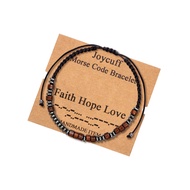 JoycuFF Morse Code Bracelet for Women Men Inspirational Bracelet Gift for Women Mom Daughter Grandma