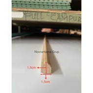 KAYU Meranti Wood Profile Trim (1,5x1,5cm) / Molding Wood Trim / Meranti oven wood profile List