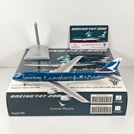 YY Wings 1: 400 Cathay Pacific Airlines B747-200 B-HIB Alloy Airplane Model Home Painting