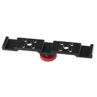 Aluminum Triple Cold Shoe Mount Plate Bracket for Camera Microphone LED Light Mounting Vlog Studio