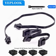 Original PCIe 8Pin to Dual 8Pin 6+2Pin GPU PSU Cable 60+20cm For Corsair HX Series Semi Modular Unit