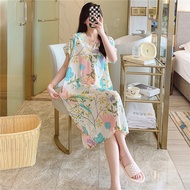 35Color 2024 New Night dress Cotton silk plus size sleepwear Women Summer Short Sleeve Cartoon Print