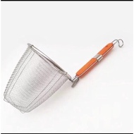 KAYU Wooden handle stainless steel shaken noodle strainer / marugame ramen noodle strainer / 14cm st