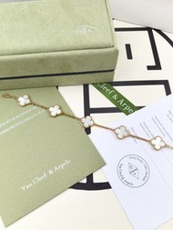 🅥🅐🅝 🅒🅛🅔🅔🅕 & 🅐🅡🅟🅔🅛🅢僅限一條 優惠出 四葉草白貝母五花手鏈  18k金 歡迎咨詢 鏈長19cm  七夕送女友 愛人最佳禮品