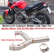 For Aprilia Shiver 750 SL SL750 ABS 2010 - 2016 Motorcycle Exhaust System Modify Double Muffler Mid Link Pipe