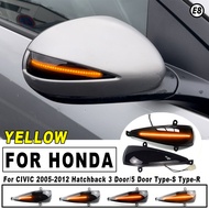 2X Dynamic Blinker LED Turn Signal Light Indicator Side Mirror Lamp For Honda Civic 8th MK8 Hatchbac