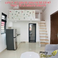 Rèm che gác lửng 220x70cm/ 220x110cm rèm DÁN KÈM GAI DÁN lan can gác trọ vải poly Marydecor màu sắc