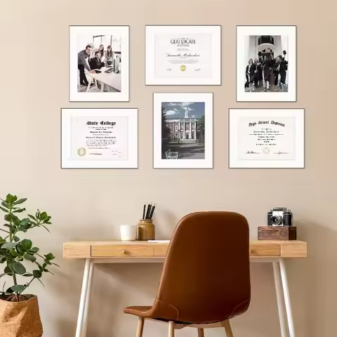 Mainstays 8.5x11 Front Loading Document Picture Frames, Black, Set of 6
