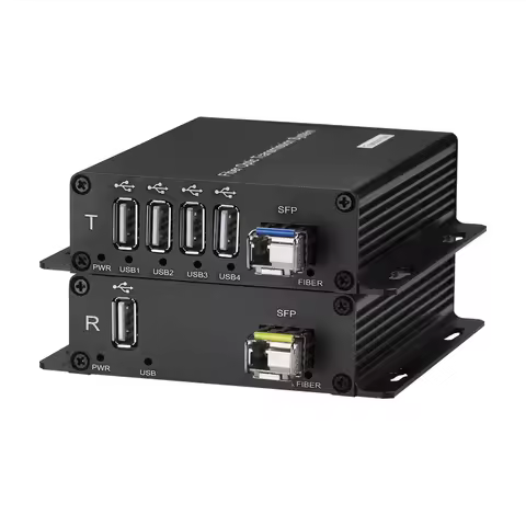 4 ports single mode LC sfp module 1.25G 10km support USB 2.0， 1.0 DC12V power Fiber Optic Extender t