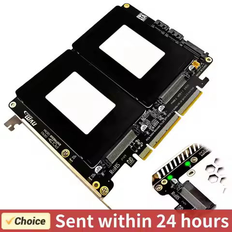 U.2 Dual Drive Adapter Card 2.5 Inch SATA Hard Drive To PCIE4.0 Split Card U.2 To PCIe Card Dual U.2
