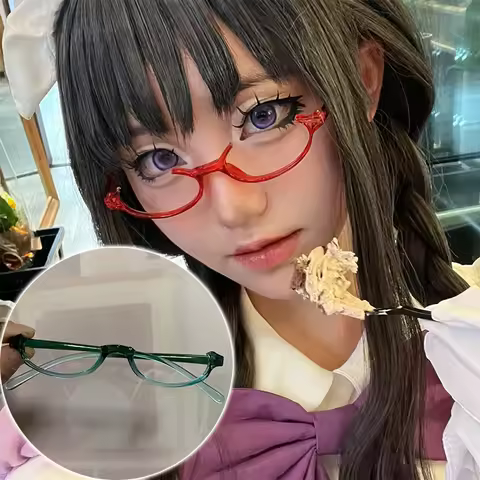 2024 Anime Character Kamishiro Rize Cosplay Red Glasses Akemi Homura Role Play Half Frame Eyeglass A