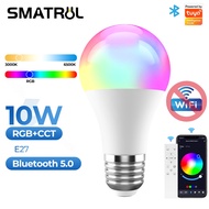 SMATRUL Smart Bulb Bluetooth 5.0 10W/9W E27 Smart Life Tuya APP Remote Control LED Color Changing Li