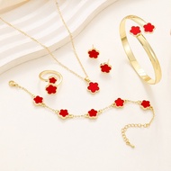 Girls Alloy Jewellery Set Flower Jewellery Set Girls Necklace Earrings Bracelet 4 Pcs Girls Jeweller