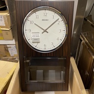 Seiko QXH046B Wooden Case Chimes Pendulum Analog Wall Clock