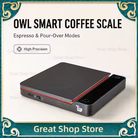 CafeSing Orca OWL Ultra Thin Coffee Scale Smart Espresso Pour Over Mode High Precision Metal Body Di