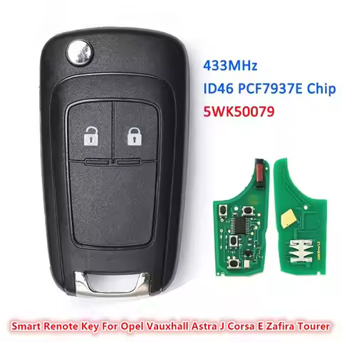 KEYECU 5WK50079 433MHz For Opel Vauxhall Astra J Corsa E Zafira Tourer Insignia Mokka Viva Adam Casc