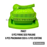 6-Piece Rectangular Buffet SET, 6-Piece Rectangular Plate and 6-Piece Vegetable Ladle