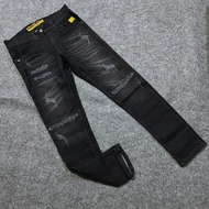 celana jeans panjang pria model robek berlapis