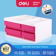 Deli Plastic Desk Organizer, 2 Tiers, 4 Drawers, 131x189x264mm EZ25030 EZ25040