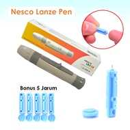 TITIK TIGA Nesco Lanze Pen Lancet Pen Jarum Auto Click Bonus 5 Jarum /Alat Tusuk Jarum / Lancing De