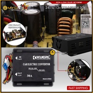 KUERL DC 24V to 12V 30A Car Power Converter Transformer for Truck, Bus, DVD, Audio Systems.