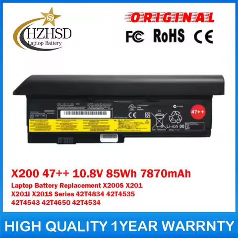 X200 47++ 10.8V 85Wh 7870mAh Genuine Original Laptop Battery For Lenovo X200S X201 X201I X201S 42T48