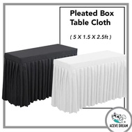5x1.5FT Pleated Box Table Cover Skirting Meja Hotel Wedding Banquet Event Skirt Cloth Kain Top
